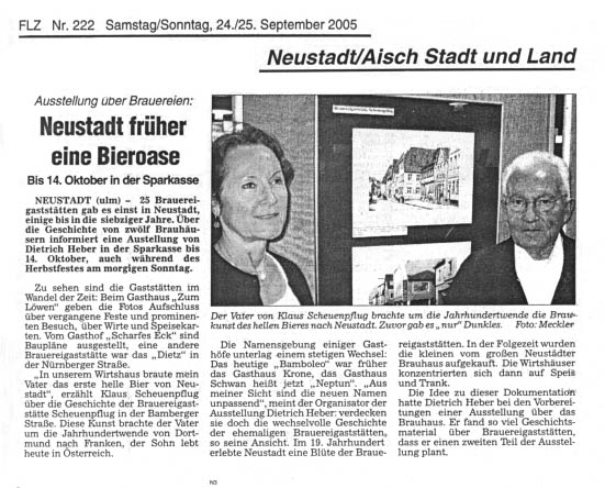 Zeitungsartikel in der FLZ zur Ausstellung