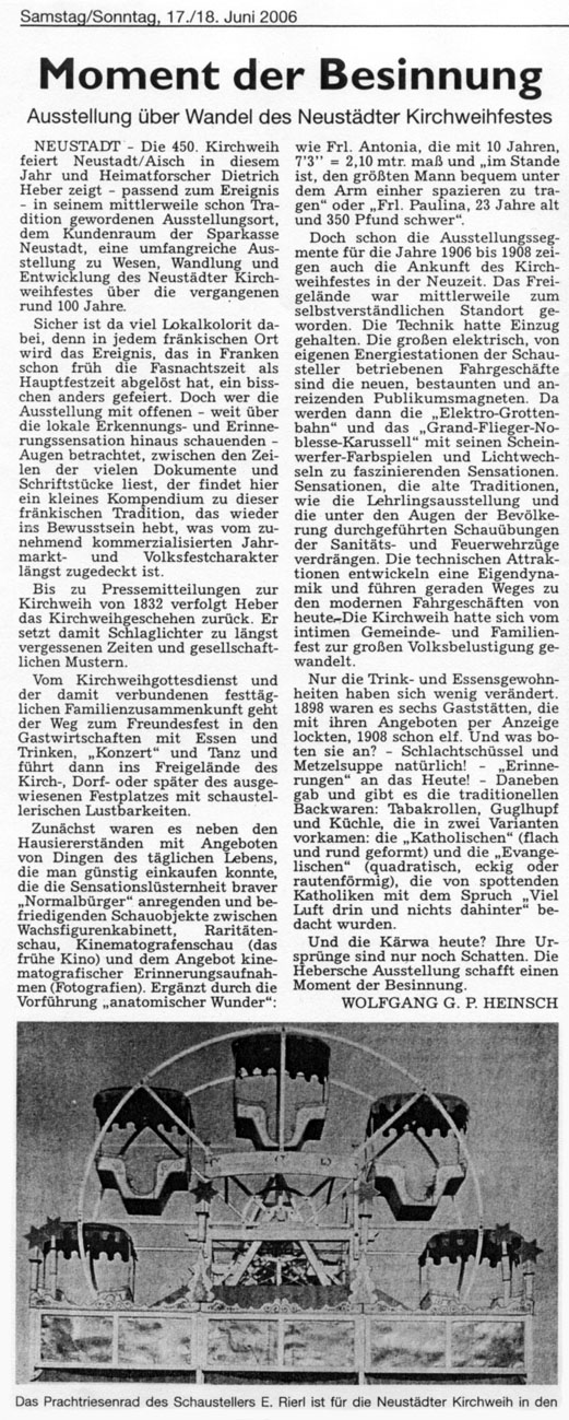 Windsheimer Zeitung vom 17./18. Juni 2006