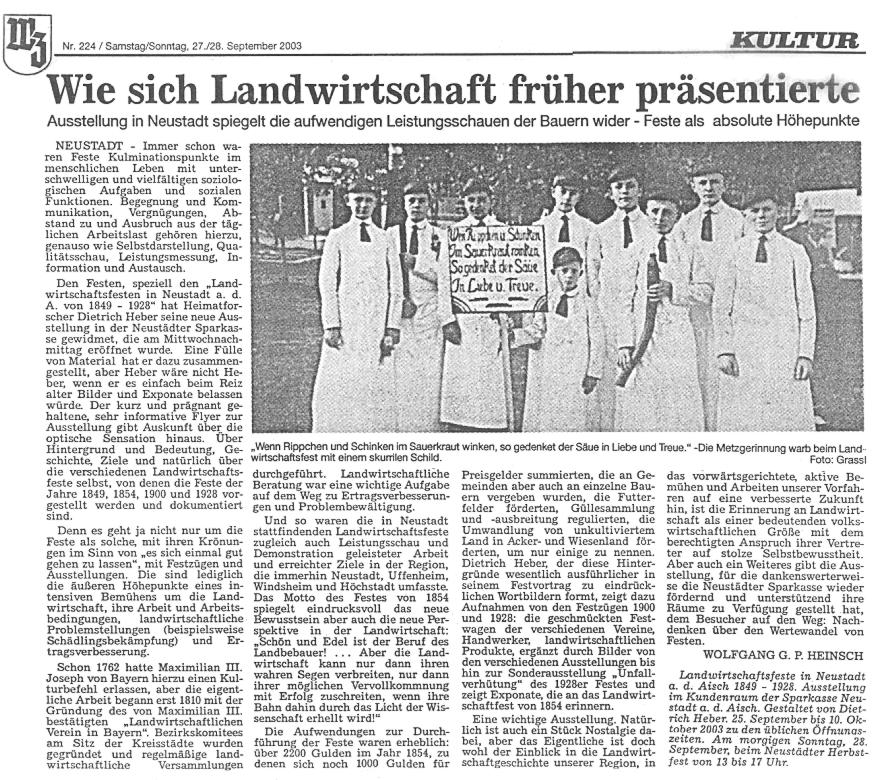 Zeitungsartikel zur Ausstellung